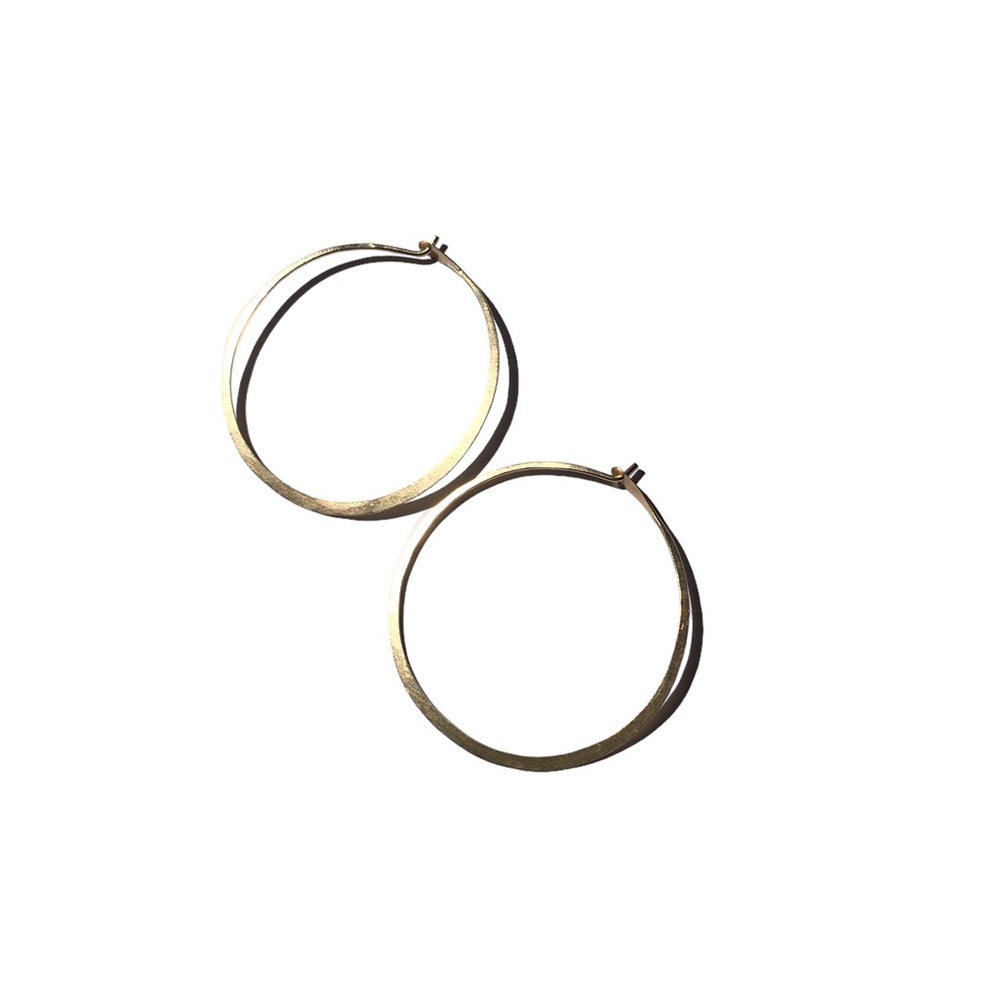 Vintage Solid Gold Hoops 1” Diameter - image 4